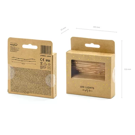 Dekoratív LED lámpák rézhuzalon - 1,90m