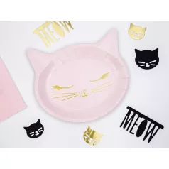 Cica formájú papírtányérok (6 db)