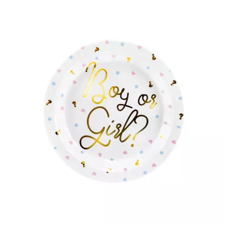 Kisfiú vagy kislány? Party papírtányér (6 db)