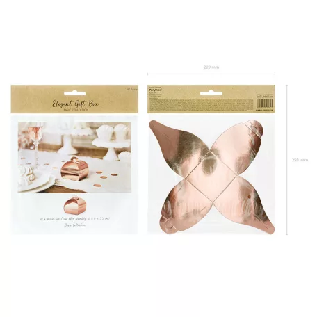 Köszönetajándék doboz rózsaarany 6x6x5.5cm (10 db)