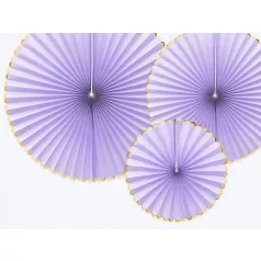   Rozetta papír dekoráció "Yummy" világos lila (3 db)