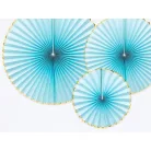 Rozetta papír dekoráció "Yummy" világoskék (3 db)