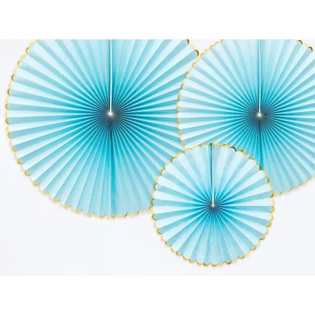 Rozetta papír dekoráció "Yummy" világoskék (3 db)