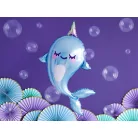 Rozetta papír dekoráció "Yummy" világoskék (3 db)