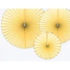 Rozetta papír dekoráció "Yummy" világos sárga (3 db)