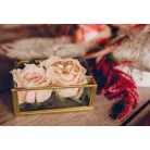 Jegygyűrűtartó üvegdoboz arany 9x5,5x4 cm