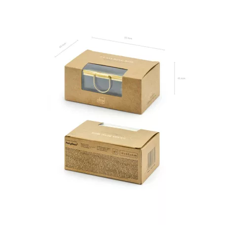 Jegygyűrűtartó üvegdoboz arany 9x5,5x4 cm