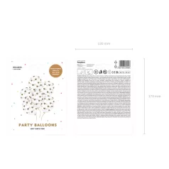 Kristálytiszta lufi 30cm - Arany szívek (6 db)