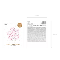 Kristálytiszta lufi 30cm - Rózsaszín szívek (6 db)