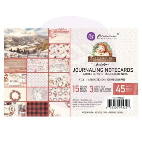 Komment kártya , Prima Marketing Christmas In The Country / 4x6 Journaling Cards -  (45 lap)