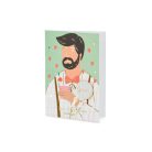 Üdvözlőlap kitűzővel „Groom” (Vőlegény) Legénybúcsúra