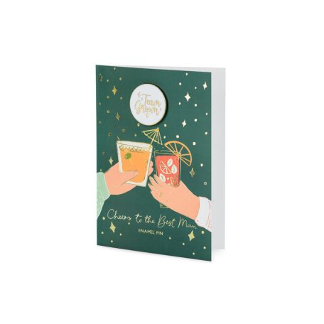 Üdvözlőlap kitűzővel "Groom Team"