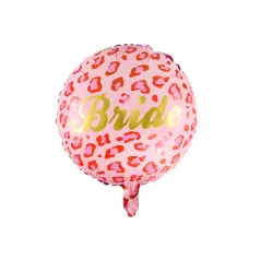Fólia lufi – Bride felirattal, párducmintás, 45 cm