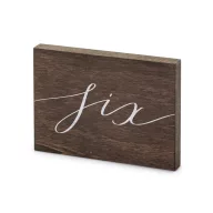 Fa asztalszám ''Six''