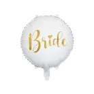 Bride feliratú fólia lufi – Fehér, 45 cm