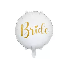 Bride feliratú fólia lufi – Fehér, 45 cm