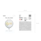 Bride feliratú fólia lufi – Fehér, 45 cm