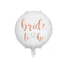 Bride to be feliratú fólia lufi – Fehér, 45 cm