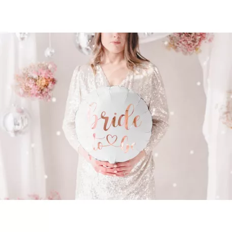 Bride to be feliratú fólia lufi – Fehér, 45 cm
