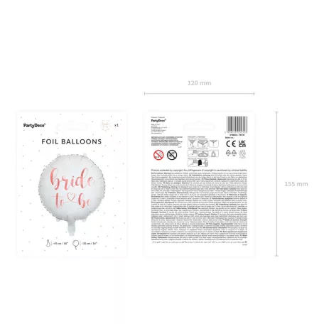 Bride to be feliratú fólia lufi – Fehér, 45 cm