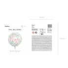 Fólia lufi – Fehér virág formájú „Bride” felirattal, 45 cm