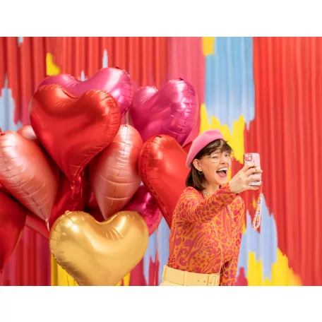 Szív forma fólia lufi 75x645 cm rózsaarany