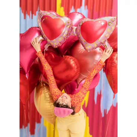 Szív forma fólia lufi 75x645 cm rózsaarany