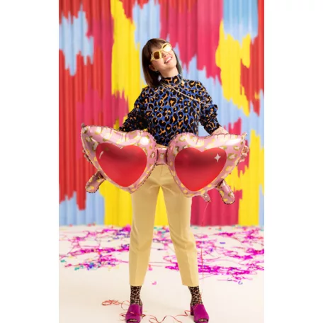 Fólia lufi Szív alakú szemüveg - 95 × 41,5 cm