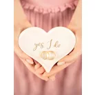 Porcelán esküvői gyűrűtartó tálka – Szív alakú