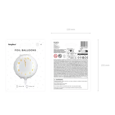 Fólia lufi óra 45 cm fehér