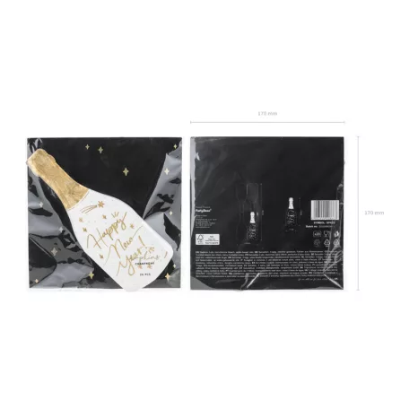 Szilveszteri szalvéta pezsgősüveg (20 db)