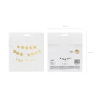 "Happy New Year" feliratos banner csillagok 290x17 cm