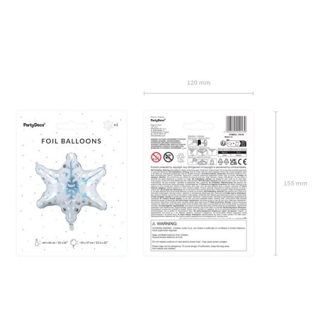Fólia Léggömb - Hópehely Holografikus