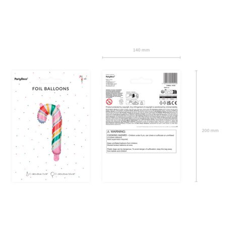 Cukorbot Fólia lufi 14x31cm (5 db)