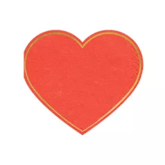 Piros szív alakú szalvéta (20 db)