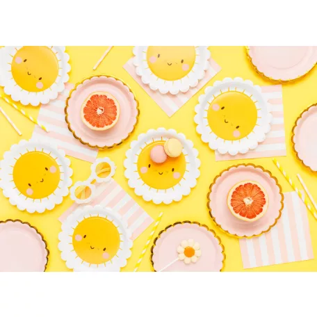 Papírtányér – Napocska mintával (6 db)