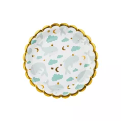 Papírtányér – Bálna mintás 18 cm (6 db)