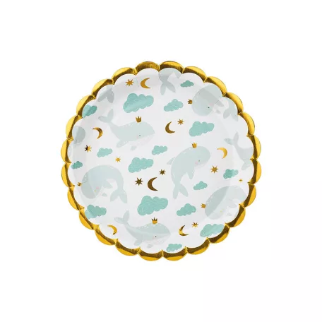 Papírtányér – Bálna mintás 18 cm (6 db)