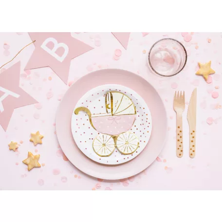 Szalvéta babakocsi rózsaszín (20 db)