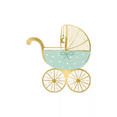 Szalvéta babakocsi tiffany kék (20 db)