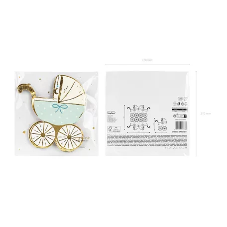 Szalvéta babakocsi tiffany kék (20 db)