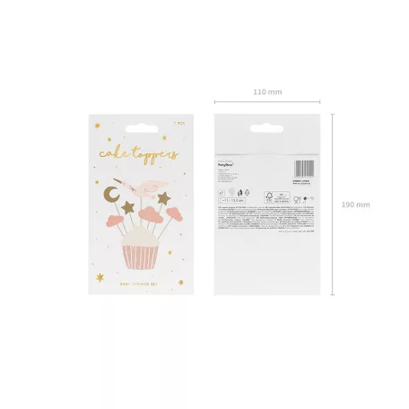 Sütidíszek gólya - kislány érkezik (7 db)