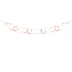 Fényképkeretes girland - Rózsaszín gólyás