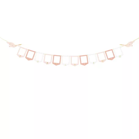 Fényképkeretes girland - Rózsaszín gólyás