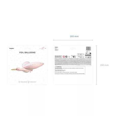 Fólia lufi gólya világos rózsaszín 100 x 43 cm