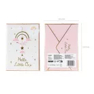 Üdvözlőkártya kisbaba érkezésére gólya mintával - 3D függő dísszel