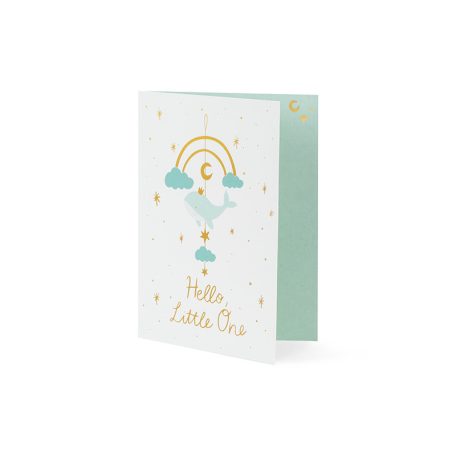 Üdvözlőlap babaköszöntésre - függő dekorációval