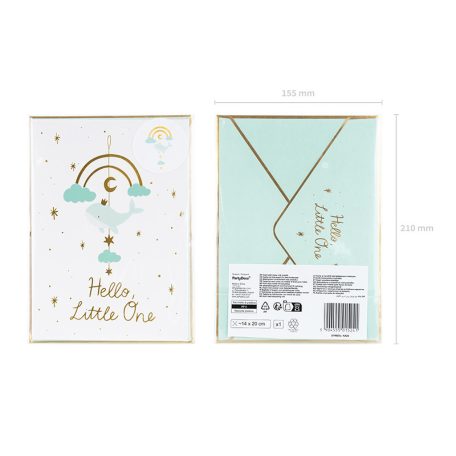 Üdvözlőlap babaköszöntésre - függő dekorációval