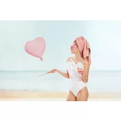 Szív forma fólia lufi 45 cm rózsaszín