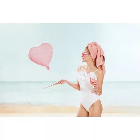 Szív forma fólia lufi 45 cm rózsaszín